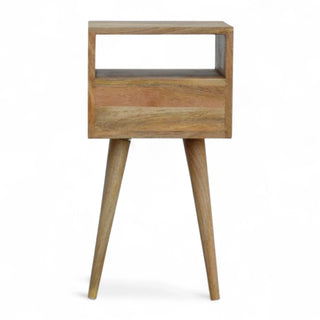 Mid-Century Modern Solid Wood Nightstand Oak-Ish Finish - dimensions scale