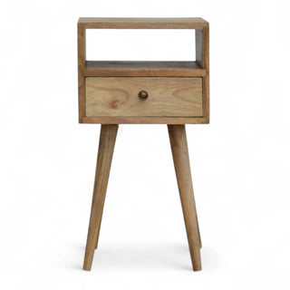 Mid-Century Modern Solid Wood Nightstand Oak-Ish Finish - front view