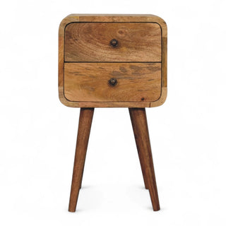 Mid-Century Modern Solid Wood Nightstand - front view