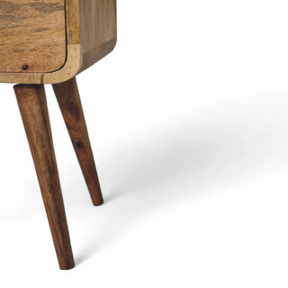 Mid-Century Modern Solid Wood Nightstand - top surface view