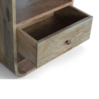 Mid-Century Modern Solid Wood Nightstand - side angle view