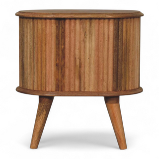 Mid-Century Modern Solid Wood Nightstand Soba Nordic - drawer open detail