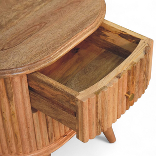 Mid-Century Modern Solid Wood Nightstand Soba Nordic - side angle view