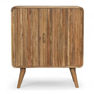 Mid-Century Modern Solid Wood Storage Cabinet T-Bar - front view