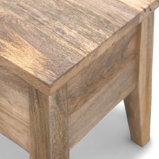 Finish detail view of Mid-Century Modern Solid Wood Storage Chest with Lid
