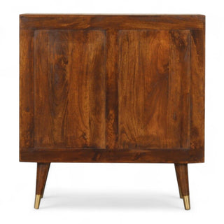 Mid-Century Modern Tall Storage Cabinet Manila Gold - drawer open detail