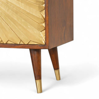 Mid-Century Modern Tall Storage Cabinet Manila Gold - lifestyle living room