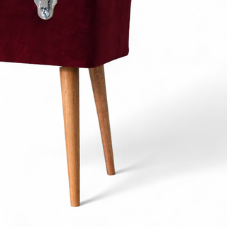 Seat detail view of Mid-Century Modern Velvet Storage Bench with Nordic Style