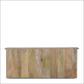Top view of Mid Century Modern Wall Mounted Coat Rack with Shelves, showing the furniture silhouette and finish