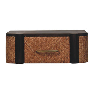 Rattan Curve Wall-Mounted Drawer | Mocha