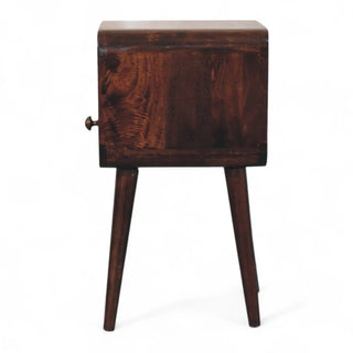 Mid-Century Modern Walnut Curved Floating Nightstand - lifestyle bedroom