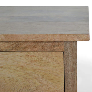 Mid-Century Solid Wood 2-Drawer Nightstand Nordic Style - wood grain close up