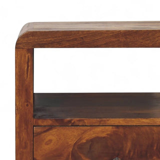 Mid-Century Solid Wood Nightstand Aspen Design - wood grain close up