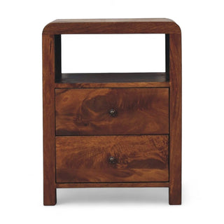 Mid-Century Solid Wood Nightstand Aspen Design - front view