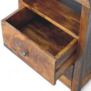 Mid-Century Solid Wood Nightstand Aspen Design - side angle view
