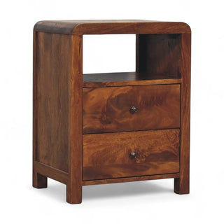 Mid-Century Solid Wood Nightstand Aspen Design - top surface view