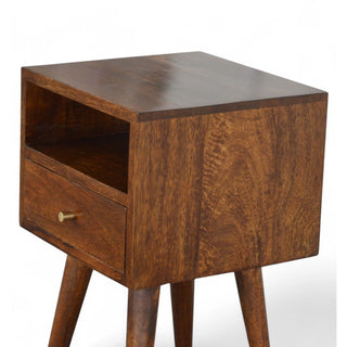 Mid-Century Solid Wood Nightstand Chestnut Finish - dimensions scale