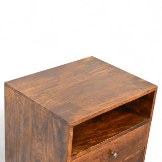 Mid-Century Solid Wood Nightstand Classic Chestnut - lifestyle bedroom
