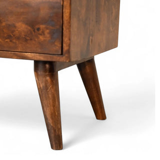 Mid-Century Solid Wood Nightstand Classic Chestnut - top surface view