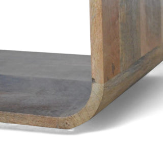 Mid-Century Solid Wood Nightstand London Design - drawer open detail