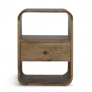 Mid-Century Solid Wood Nightstand London Design - front view