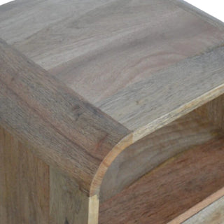 Mid-Century Solid Wood Nightstand London Design - rear profile view