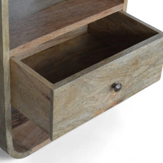 Mid-Century Solid Wood Nightstand London Design - side angle view
