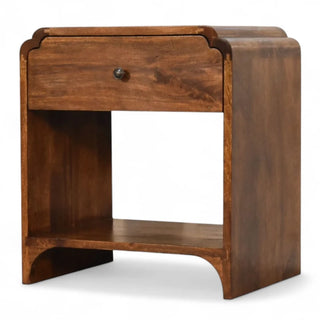 Mid-Century Solid Wood Nightstand Newton Chestnut Finish - dimensions scale