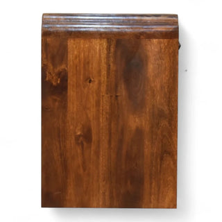 Mid-Century Solid Wood Nightstand Newton Chestnut Finish - lifestyle bedroom