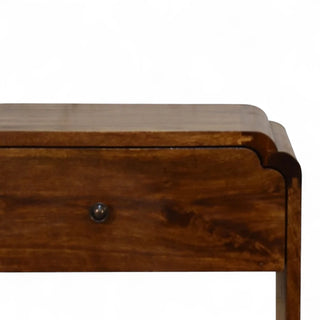 Mid-Century Solid Wood Nightstand Newton Chestnut Finish - top surface view
