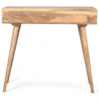 Mid-Century Solid Wood Writing Desk with Open Slot - side angle view