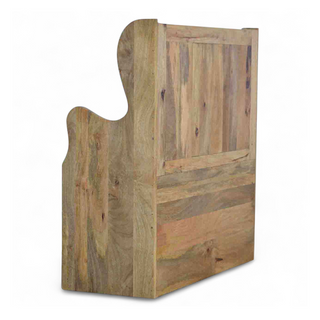 Additional angle of Mid-Century Storage Bench | Large Solid Wood Monks Bench