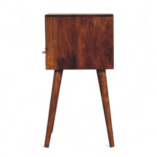 Mini Gold Front Bedside Table Chestnut - dimensions scale