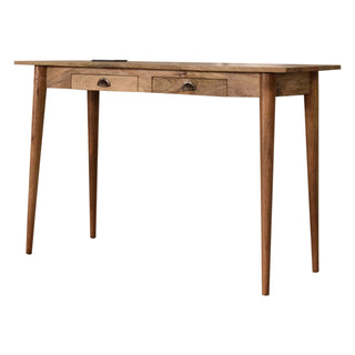 Nexus Writing Desk – Mango Wood – three-quarter angled view