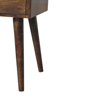 Nordic 2-drawer bedside in classic grey three-quarter angled view