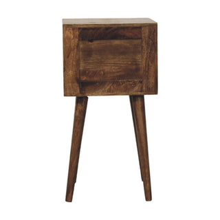 Nordic 2-drawer bedside in classic grey side profile view