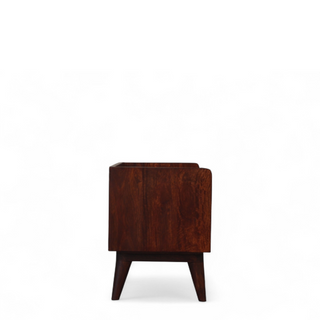 Additional angle of Nordic Solid Wood Open Shoe Storage Bench, showing the seat, legs and furniture silhouette