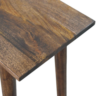 Nordic writing desk in classic grey top surface and wood grain close-up