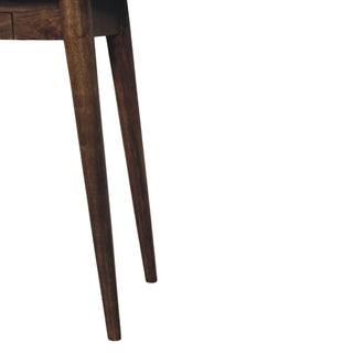 Nordic writing desk in classic grey three-quarter angled view