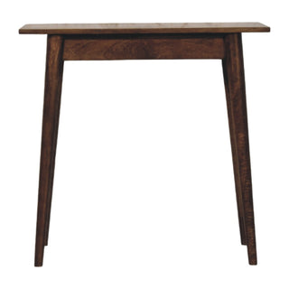 Nordic writing desk in classic grey side profile view showing slim tapered leg silhouette