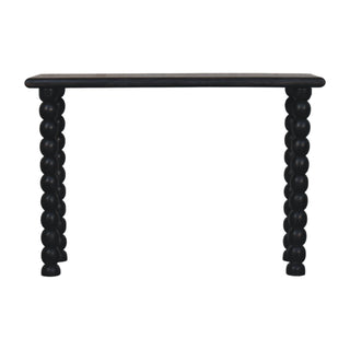 Orion Hallway Console Table Ball-Turned Mango Wood Carbon Ash - front view