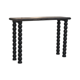 Orion Hallway Console Table Ball-Turned Carbon Ash - ball-turned leg detail