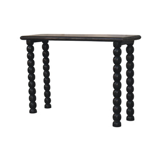 Orion Hallway Console Table Ball-Turned Carbon Ash - side angle view