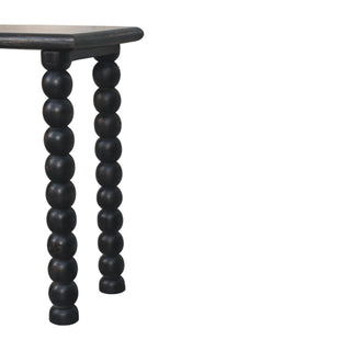 Orion Hallway Console Table Ball-Turned Carbon Ash - carbon ash finish texture