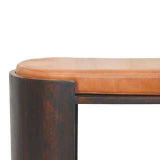 Orla Shoe Storage Bench - curved block end detail close-up