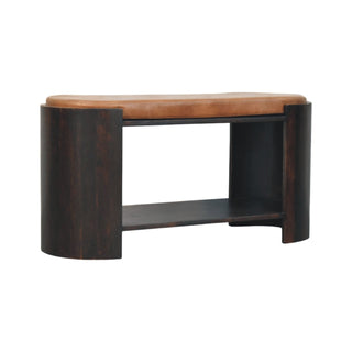 Orla Shoe Storage Bench Mango Wood - side angle view