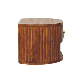 Oval Wall Nightstand Tiger Oak - dimensions and scale reference