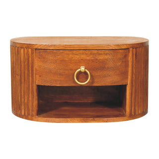 Oval Wall Nightstand Tiger Oak - front view product shot