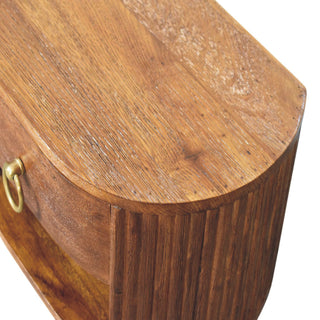 Oval Wall Nightstand Tiger Oak - lifestyle bedroom wall mounted setting