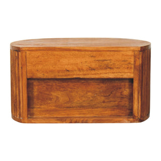 Oval Wall Nightstand Tiger Oak - rear wall bracket mounting detail